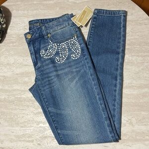 NWT Rare Micheal Kors Embroidered Skinny Jeans *4